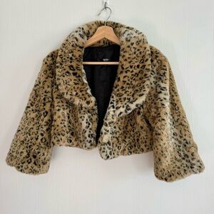 Mossimo cheetah faux fur jacket